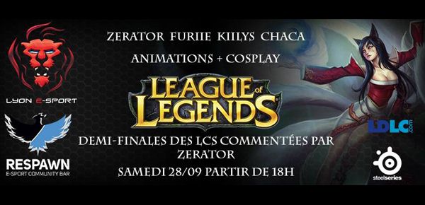 Affiche Soirée d'ouverture League of Legends au Respawn à Lyon