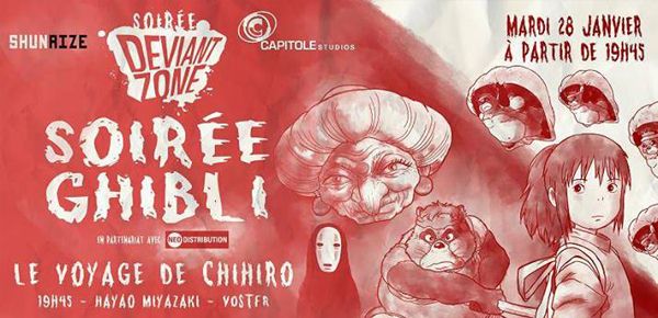 Affiche Deviant Zone Spéciale Studio Ghibli ( Le Voyage de Chihiro et Pompoko)