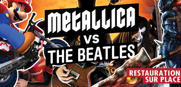 Affiche Lundi Bloggame - Spécial Guitare Hero - Metallica VS The Beatles