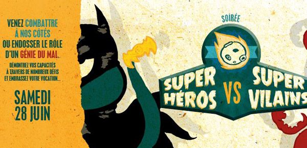 Affiche Soirée Super-Héros VS Super-Vilains Affiche Soirée Super-Héros VS Super-Vilains