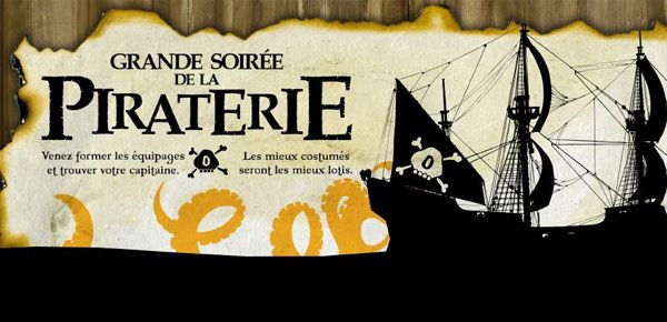 Affiche Grande Soirée de la Piraterie au Dernier Bar avant la Fin du Monde Affiche Grande Soirée de la Piraterie au Dernier Bar avant la Fin du Monde