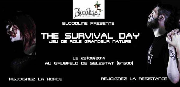 Affiche Survival Day, seconde édition du jeu de rôle grandeur nature Affiche Survival Day, seconde édition du jeu de rôle grandeur nature
