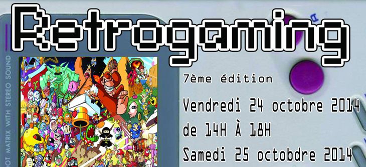 Affiche Rétrogaming 2014 - 7ème édition de l'exposition et séances de jeux