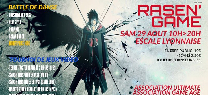 Affiche 1ère édition du tournoi RASEN'GAME 2015 : tournoi de jeux vidéo Rhône Alpes