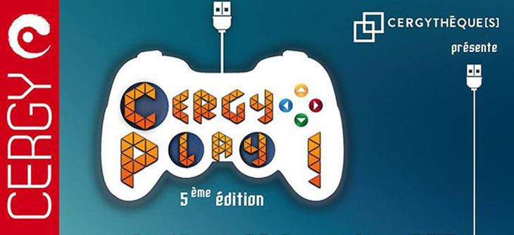 Affiche Cergy Play 2015 5ème rendez-vous jeux vidéo des médiathèques