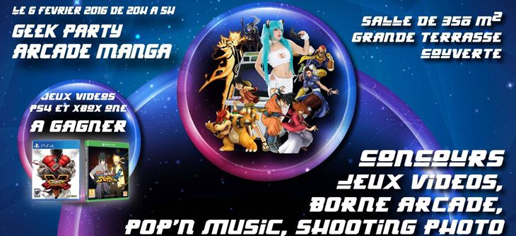 Affiche Geek Party Arcade Manga Affiche Geek Party Arcade Manga