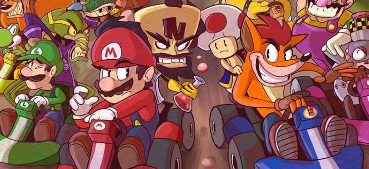 Affiche Soirée Jeux de courses - Mario Kart 8 VS Crash Team Racing Affiche Soirée Jeux de courses - Mario Kart 8 VS Crash Team Racing