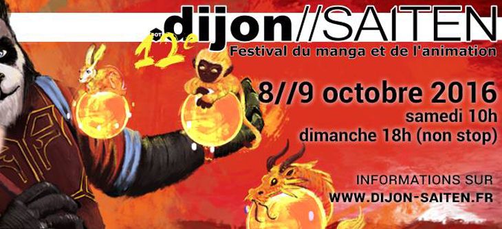 Affiche Dijon Saiten 2016 - 12ème festival manga et animation