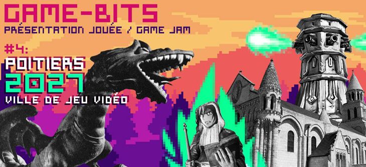Affiche Game-Bits #4 - Poitiers 2027, ville de Jeu Vidéo
