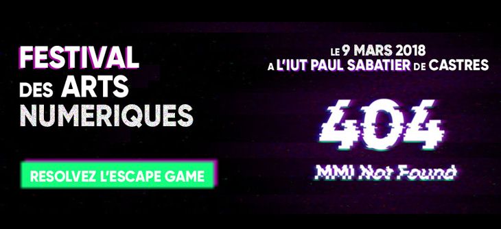 Affiche 404 MMI Not Found - Festival des Arts Numériques