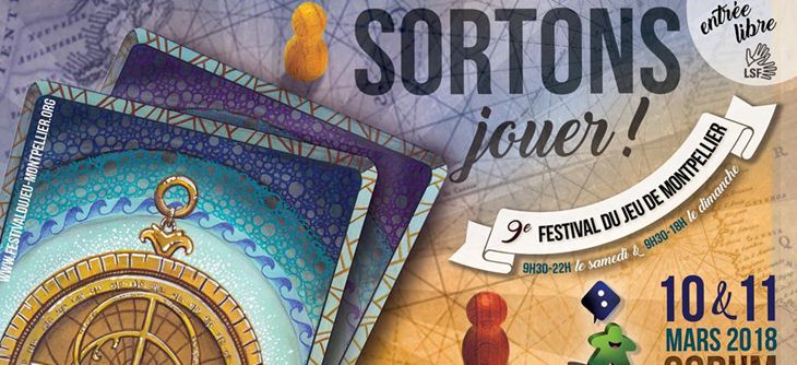 Affiche Sortons jouer ! 2018 - 9ème Festival du jeu de Montpellier