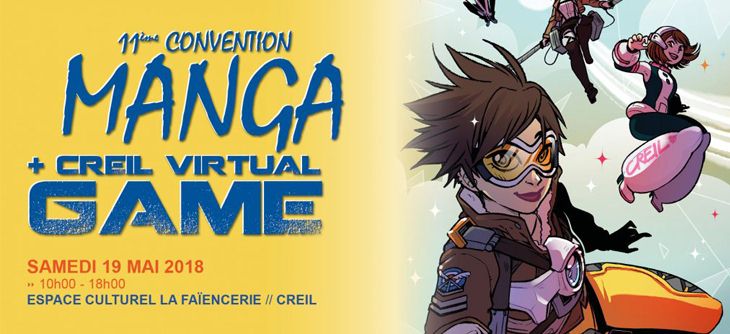 Affiche Convention Manga et Creil Virtual Game 2018