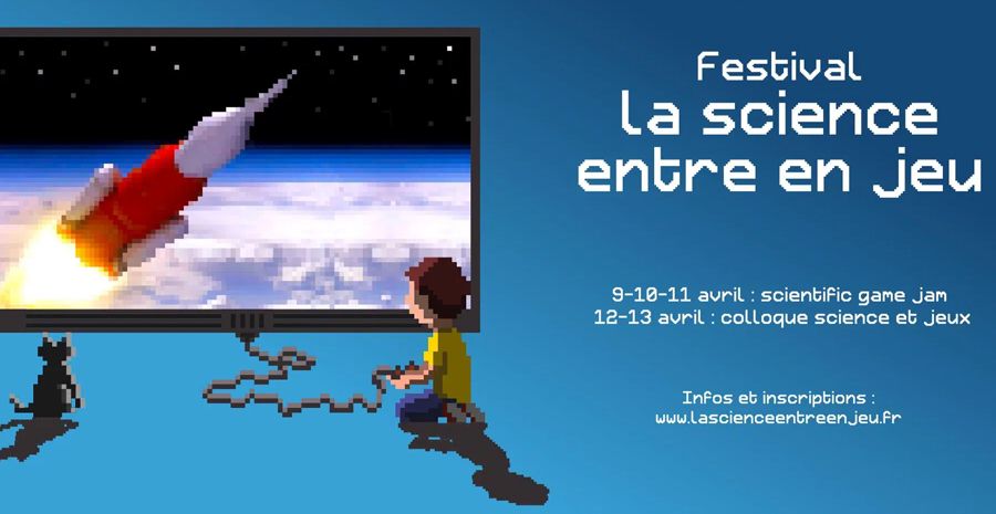 Affiche Festival La science entre en jeu - La Scientifique Game Jam