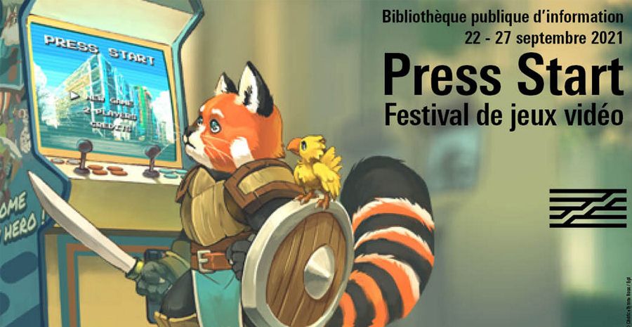 Affiche Press Start - édition 2021 du Festival de jeux vidéo à la Bpi