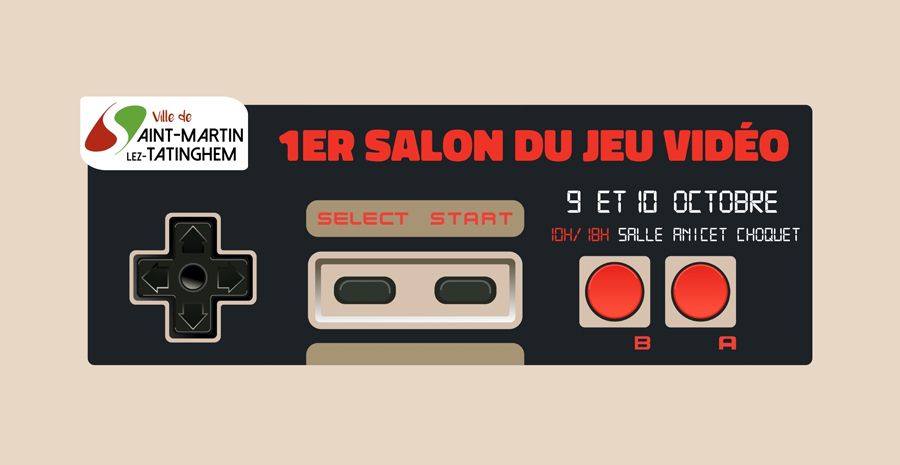 Affiche Premier Salon du jeu vidéo de Saint-Martin-lez-Tatinghem