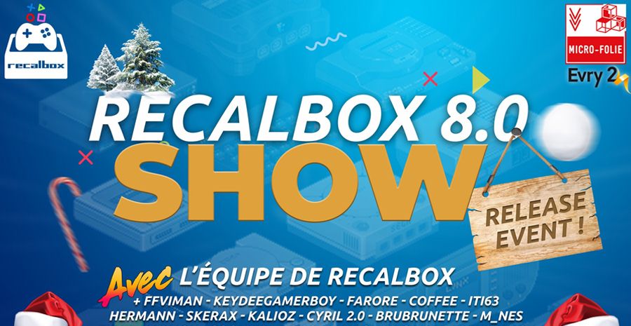 Affiche Sortie de RECALBOX 8.0 et du Recalbox RGB DUAL