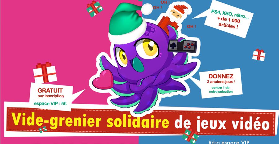 Affiche Jeux Donne - vide-grenier jeux vidéo de Noël 2021