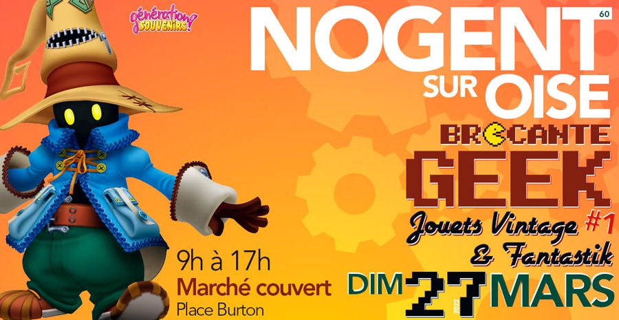 Affiche Brocante GEEK - Jouets Vintage - Nogent sur Oise 2022