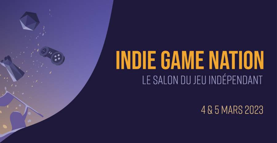 Affiche Indie Game Nation 2023 - rencontres du jeu vidéo indépendant