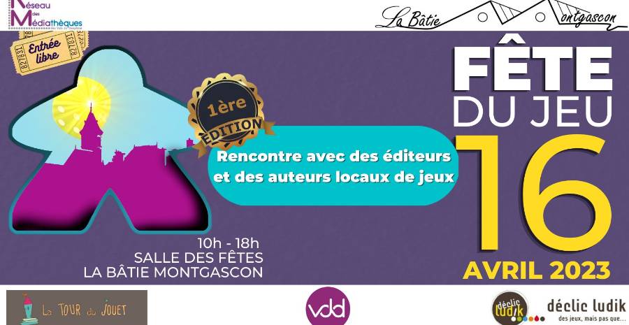 Affiche Fête du jeu La Bâtie-Montgascon 2023 Affiche Fête du jeu La Bâtie-Montgascon 2023
