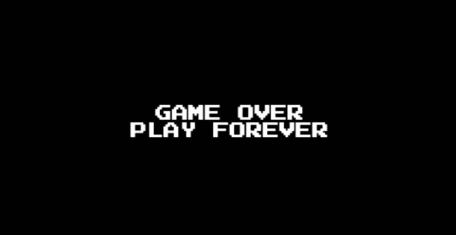 Affiche Game Over Play Forever - Du jeu vidéo à l'art numérique