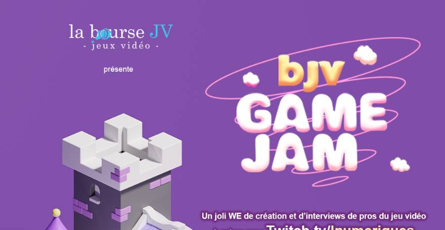 Affiche Bourse Jeux Vidéo - BJV Game Jam 2023 organisée par Loisirs Numériques