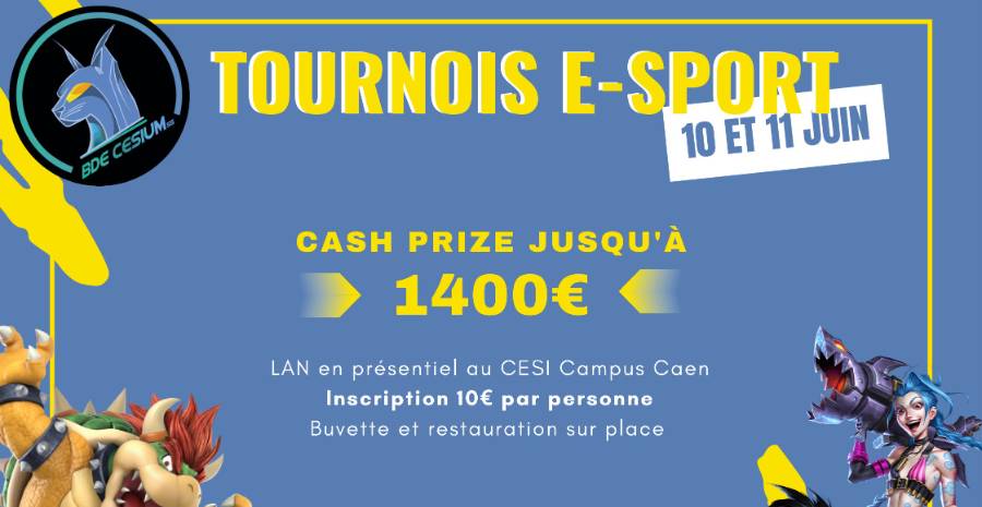 Affiche Tournois Esport du CESI de Caen