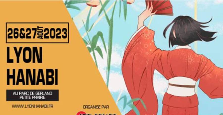 Affiche Lyon Hanabi 2023 - septième édition de la Kermesse Japonaise