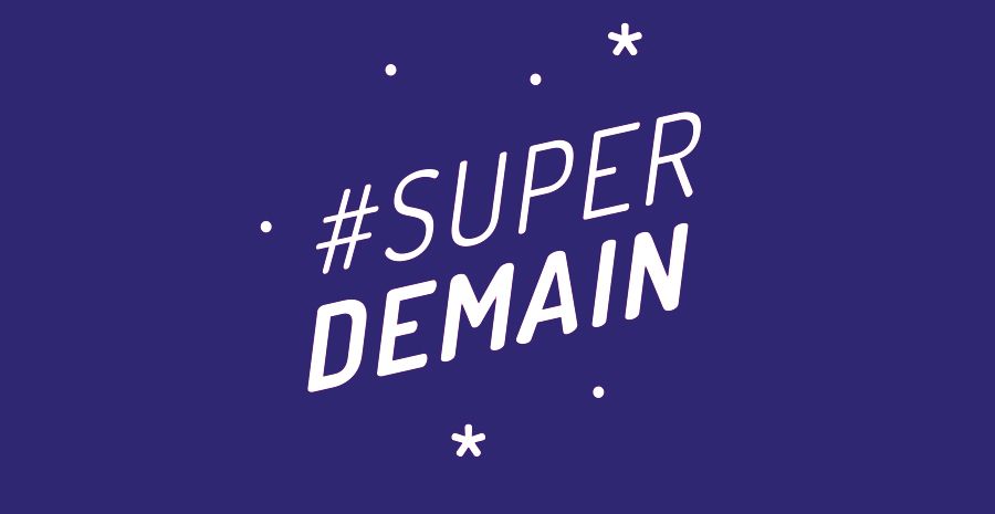 Affiche Super Demain Lyon - édition 2023 du festival du numérique et des enfants