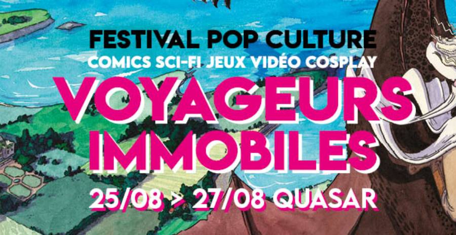 Affiche Voyageurs Immobiles 2023 - quatrième édition de la fête de la pop culture