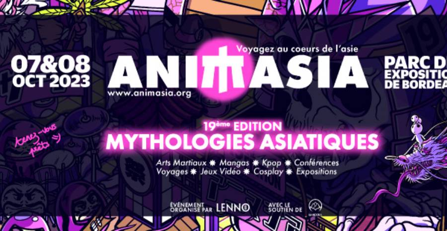 Affiche Festival Animasia Bordeaux 2023 - Mythologies Asiatiques