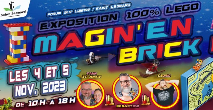 Affiche Imagin'en brick - exposition 100% Lego