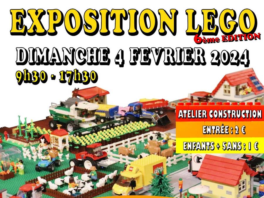 Affiche Exposition Lego et bourse jouets vintage culture Geek retrogaming