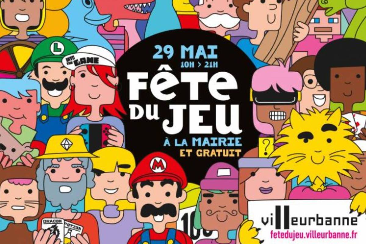 Affiche Fête du jeu de Villeurbanne 2024 Affiche Fête du jeu de Villeurbanne 2024