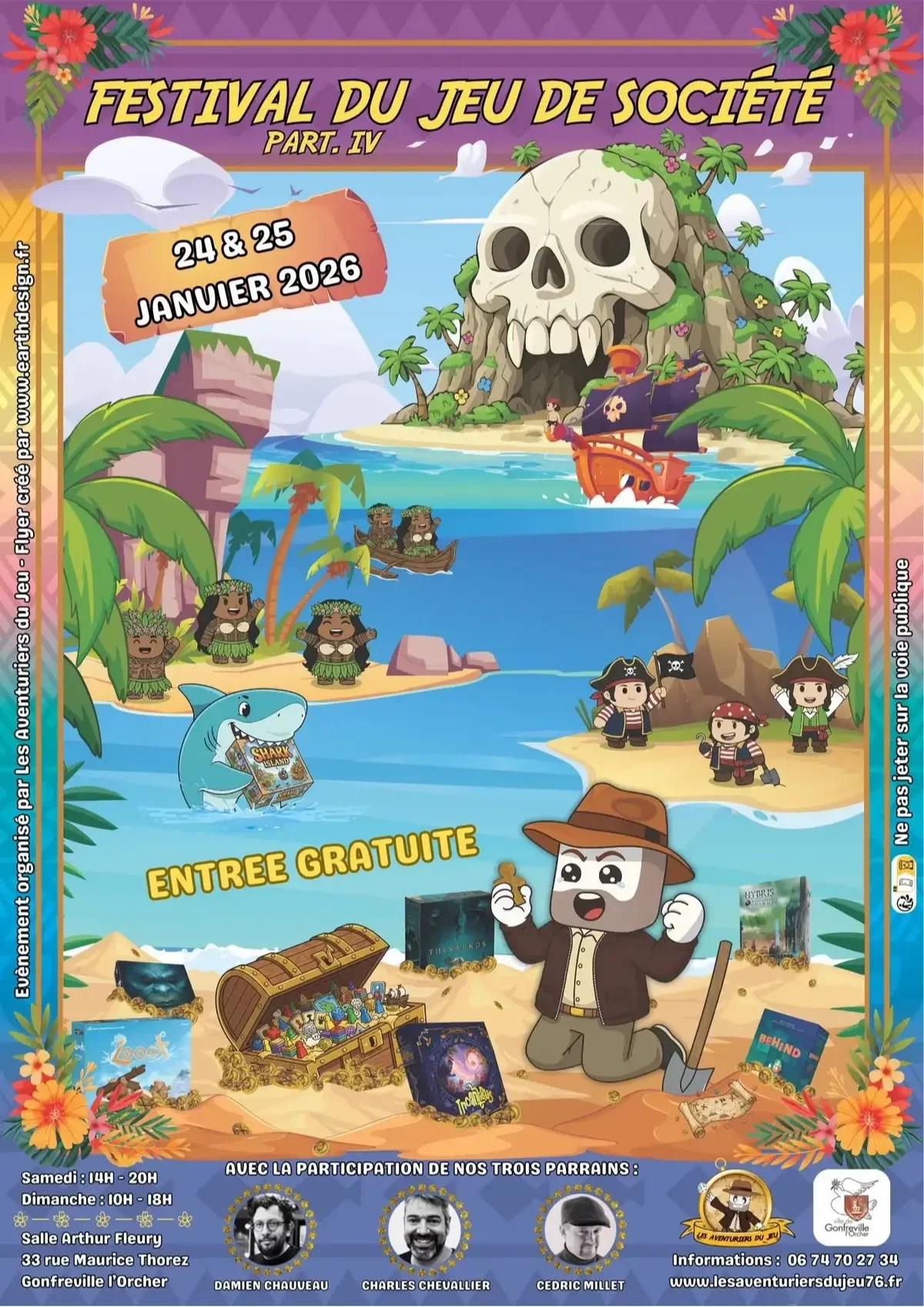 Affiche Festival du jeu de société des Aventuriers du Jeu 2026