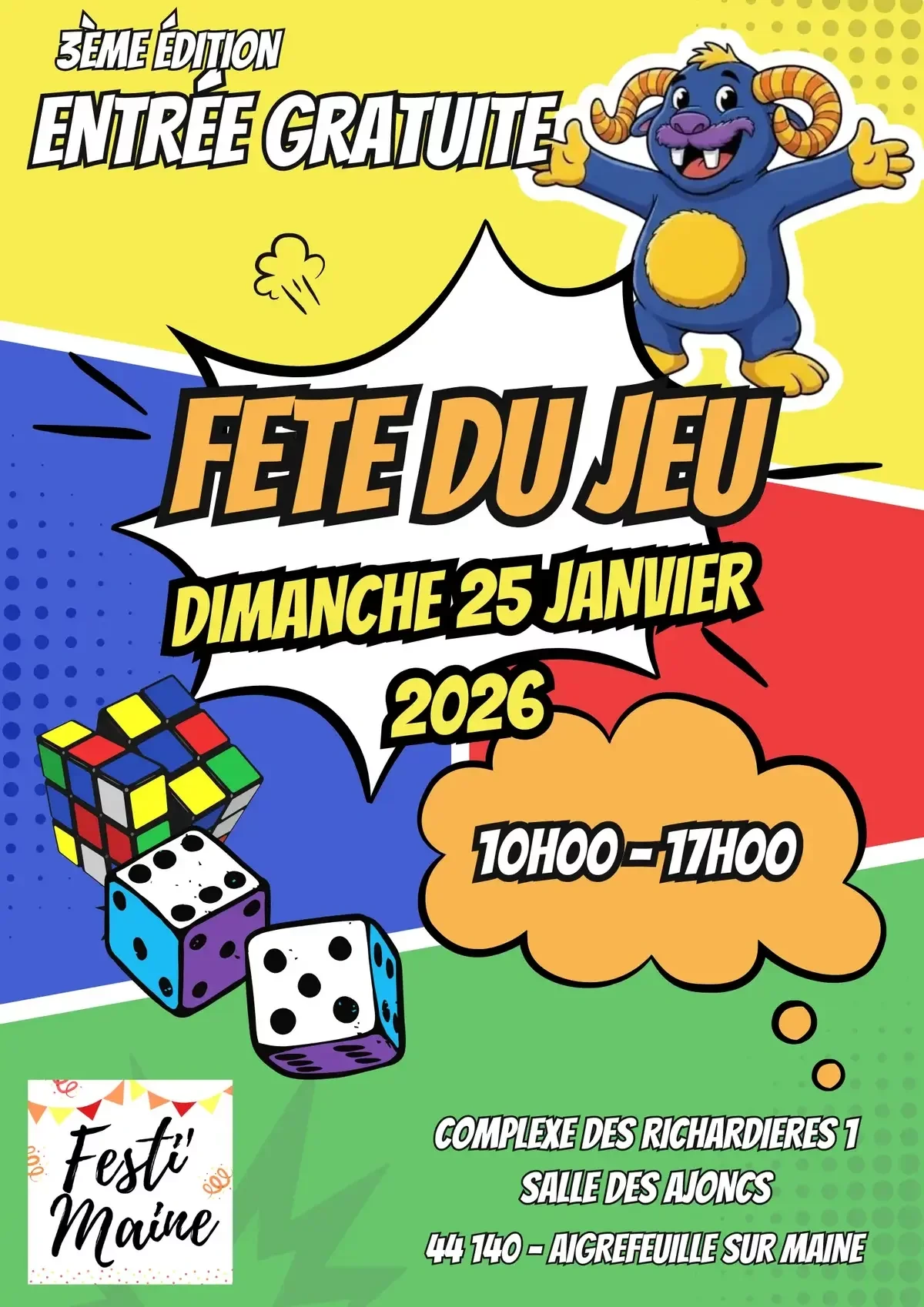 Affiche Fête du jeu de Festi'maine 2026