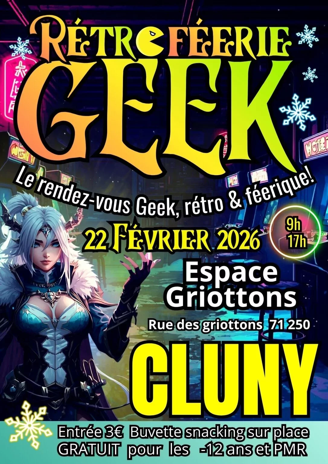 Affiche Rétro Féerie Geek Cluny 2026