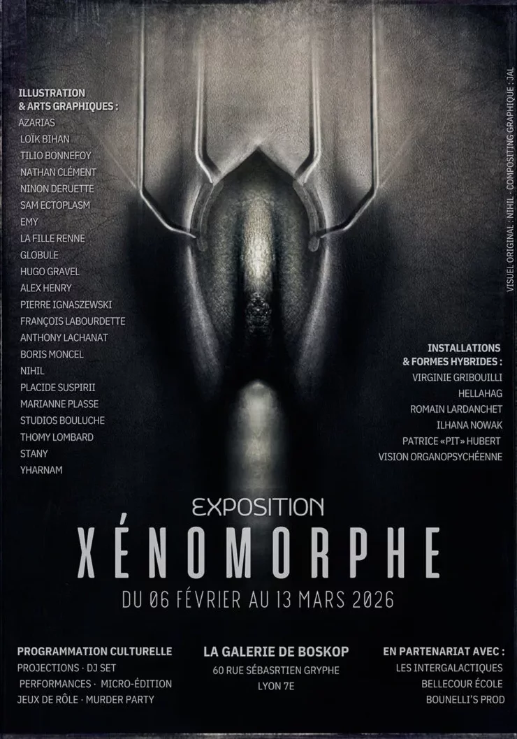 Affiche Xénomorphe : Exposition collective d'illustration, sculpture et installation 2026