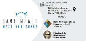 Affiche Meet-up Game Impact - jeux vidéo et médiation