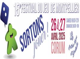 Affiche Sortons jouer ! 2025 - 15ème Festival du jeu de Montpellier