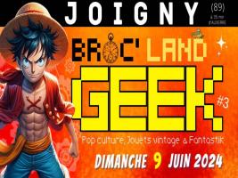 Ne manquez pas l'Evènement BROC' LAND GEEK (Pop Culture, Jouets Vintage et Fantastik) - JOIGNY le 9 juin 2024 entre Auxerre et Sens 