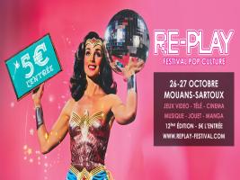 Affiche Re-Play 2024 - Bornes d'arcade Flippers et Retrogaming