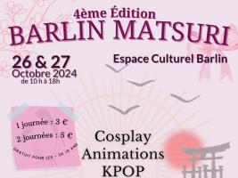 La 4ème édition de Barlin Matsuri se tiendra à Barlin du 26 au 27 octobre 2024 et vous proposera un contenu dédié à la culture japonaise et otaku