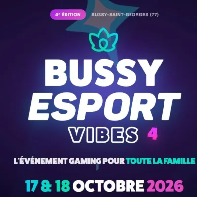 Bussy Esport Vibes revient les 17 et 18 octobre 2026 au complexe Laura-Flessel de Bussy-Saint-Georges, pour une 4e édition gratuite dédiée à l'e-sport.