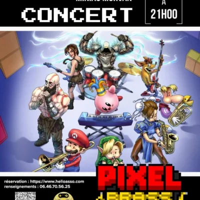 Le Pixel Brass Band joue des musiques de jeux vidéo le 14 novembre 2026 à L'Acousti'K de Miniac-Morvan, à la veille de la braderie Retro Game Zone.
