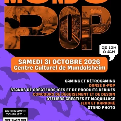 Mundo Pop fête Halloween le 31 octobre 2026 au Centre Culturel de Mundolsheim : rétrogaming, K-pop, cosplay et ateliers pour sa troisième édition.