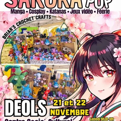 Sakura Pop pose ses pétales à Déols les 21 et 22 novembre 2026, pour un week-end manga, cosplay, rétrogaming et culture japonaise.