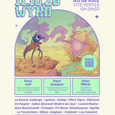 Wyrd, festival dédié au jeu de rôle, investit La Cité Fertile de Pantin le 11 octobre 2026 pour une journée de parties, spectacles et rencontres.