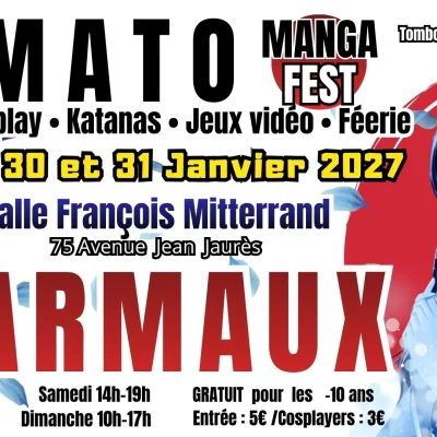 Le Yamato Manga Fest s'installe à la Salle François Mitterrand de Carmaux les 30 et 31 janvier 2027 : manga, cosplay, créateurs et rétrogaming.
