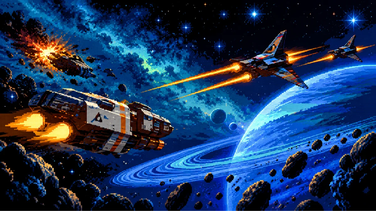 Quiet Roads : un simulateur de combat spatial façon Wing Commander sur Atari 8-bit